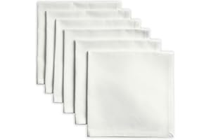 Calicot Cloud Dancer 100% Baumwolle, weich und bequem, wiederverwendbares Set mit 6 Servietten, perfekt für Familienessen | Hochzeiten | Coktail | Home, Baumwolle, (45 cm by 45 cm)