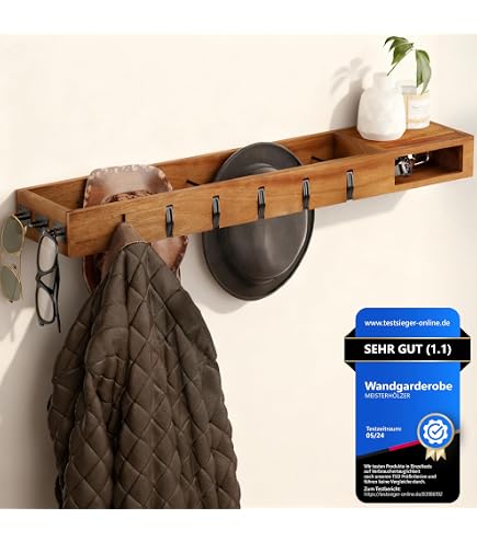 Banjado Wandgarderobe Aus Echtglas – 80x40 Cm, Mit 5 Haken, Magnetisch & Beschreibbar, Motiv 'Glitzernde Wiese'