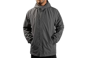 ANAYSN Herren Regen Jacke mit Kapuze wasserdicht leichte Jacke und Reißverschlusstaschen Regenmantel für Outdoor Camping Wandern