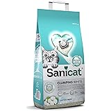 Sanicat - White - Cotton Fresh ultra clumping cat litter | Made of natural minerals with guaranteed odour control | Absorbs m