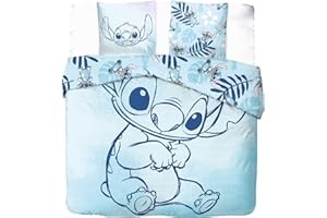 Arlis - Juego de funda nórdica de puntada de Disney (240 x 220 cm), diseño de Disney (1 funda de edredón y 2 fundas de almohada, 100% algodón)