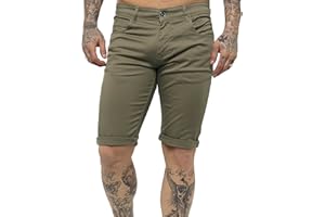 BRAND KRUZE Mens Slim Fit Stretch Casual Cotton Chino Shorts Summer Smart Work Half Pants