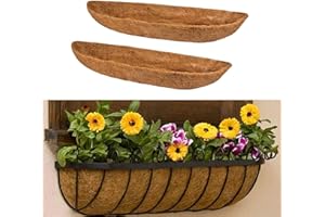 Kouoybt 24/30/36/48 Inches Trough Coco Replacement Liners, Trough Planters Outdoor, Wall-mounted Hanging Basket Liner, Basket Liners for Wall Planters (2PCS, 24inch)