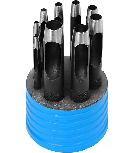 Kit De 12 Poinçons Creux En Acier Pour Cuir - Diamètres 0.5mm à 6mm | Parfait Pour Le Travail Du Cuir DIY