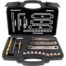 CCLIFE 88-delige schroefdraadreparatieset, voor schroefdraadreparatie, M6, M8 en M10, met schroefdraadhulzen en inzetstukken CCLIFE 88-delige schroefdraadreparatieset, voor schroefdraadreparatie, M6, M8 en M10, met schroefdraadhulzen en inzetstukken