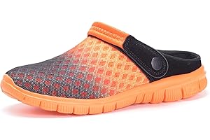 Hsyooes Mules Et Sabots Homme Femme Respirant Chaussures de Jardin Sandale à Enfiler Chaussons Pantoufles Été