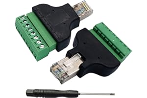 AAOTOKK Terminale a vite RJ45 RJ45 8P da 8C Maschio a 8 pin Femmina Terminale a vite Tipo di Spina Ethernet Rete Rete Spina per CCTV AV UTP DVR Cat5 Cat6 Cat7 Accoppiatore (2 Pezzi/Maschio)