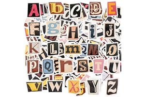 SREBIWO 156 Stück Vintage Buchstaben Aufkleber Selbstklebend Wasserdicht Mehrfarbig Alphabet Aufkleber für DIY Scrapbook Stickers Briefkästen Reisetasche Laptop