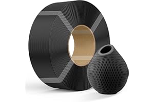 Creality PETG Filament Refill 3D Printer Filament 1kg 1.75 mm(2.2lb) Refilament for Bambu Lab Reusable Spool, Dimensional Accuracy ±0.03mm, PETG Black
