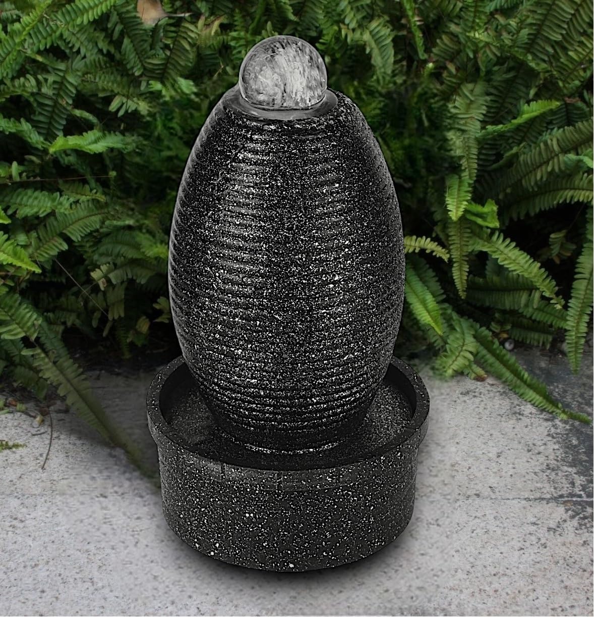 Seven Moon Tabletop Water Fountain for Living Room Office Desktop Waterfall with Crystal Ball Home Decor Ornaments Natural Ri