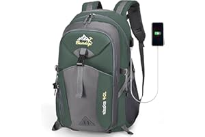Yoowalar Mochila Senderismo 40L, Impermeable Mochila Viaje Hombre Mujer con Puerto USB, Multifunción Mochila de Marcha Mochila Trekking para Viajes Acampadas Deportes al Aire Libre