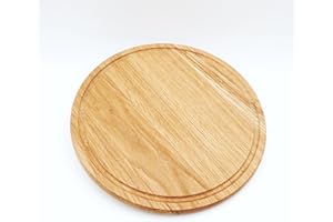 JOWE Round Oak Breakfast Board - Wooden Chopping Board - Breakfast Board with Juice Groove - Diameter 25 cm - Handmade in Austria (1x, Oak)