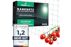 RASENWERK® - Filet pour Plantes grimpantes 2x3,5m Support pour Plantes grimpantes avec Grandes Mailles - Parfait pour Les concombres, tomates et Plantes grimpantes - Idéal pour Les serres - 2m x 3,5m