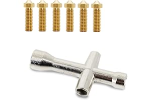 ARTILLERY 3D EXPERT Lot de 6 buses officielles Volcano 1,2mm en Laiton + clé en croix adaptable 7mm / 5,5mm de diamètre : Kit pour remplacement de buse imprimante 3D FDM