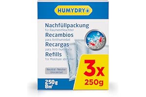 HUMYDRY - Pack de 3 Recharges d'absorbe d'humidité 250 g
