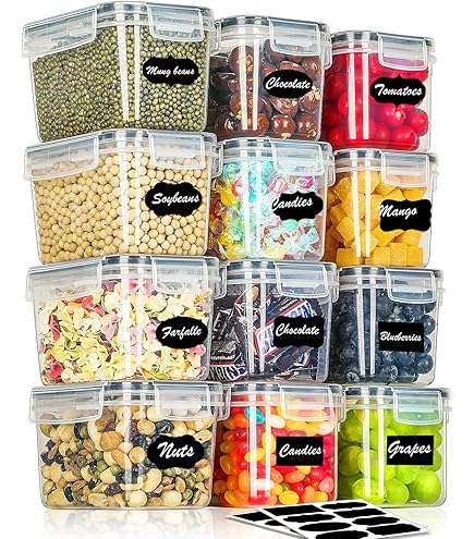 KICHLY Luchtdichte voedselopslagcontainers met deksels (24 stuks
