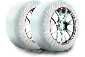 Bottari Calze da Neve Snow Socks Omologate Italia, Taglia L, Bianco, Catene da Neve Tessili per R14 - R20 (Misure per Pneumatici Dettagliate all'Interno)