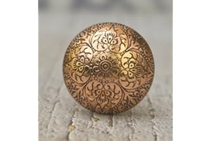ARTISNO Lot de 6 boutons de porte en cuivre – Boutons de tiroir décoratifs pour armoires, tiroirs et commodes, parfaits pour le salon, la salle de bain ou les armoires de cuisine