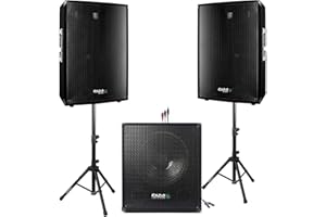 Ibiza Sound - Pack Sono DJ Ibiza Sound 2200W + Pieds + CÂBLES Enceintes + CÄBLE PC Offert - PA Mix DJ