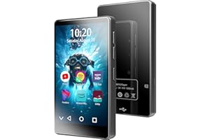 Reproductor MP3 Weehomy con Bluetooth y WiFi, pantalla táctil de 4 pulgadas, 1080p, Spotify, YouTube preinstalado, Spotify Kids, Amazon Music, Audible, App Store, auriculares incluidos (80 GB)