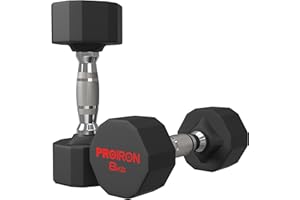 PROIRON Mancuernas Hexagonal 3 kg a 24 kg - Pesas de Acero recubiertas de Goma para musculación, Levantamiento de Pesas, Entrenamiento (Vendo par o Solo)