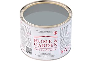 TecnoChalk® Home & Garden Nuova Chalk Paint Extra Forte - Non Richiede Finitura – Ricolora Senza Carteggiare Casa e Giardino - Vernice tutto-in-uno - Senza Solventi - Colore Grigio RAL 7040 (500 ml)