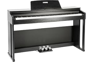 Fame DP-3000 E-Piano mit Hammermechanik, anschlagdynamischen 88 Tasten, voller Klavierklang, 20 Orchesterklangfarben, 128-fache Polyphonie, wertiges Gehäuse mit Deckel und Konsolen, Digital Piano