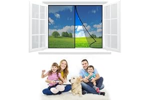 TOPZXL Rideau Moustiquaire Magnétique 180x140 cm Moustiquaire Aimantée de Fenêtre Rideau Anti moustique, Empêche les Moustiques et Autres Bestioles - Noir Z