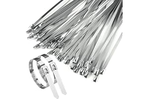 50 buntband rostfritt 500x4,6 mm för staket och maskor | Självlåsande metallband för fastsättning. Korrosionsbeständiga och r