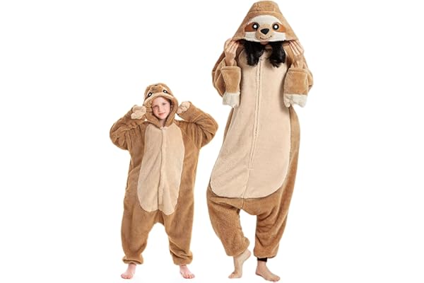 DarkCom Animal Onesie pour Enfants et Adultes,Vêtements de Nuit Combinaison Parent-Enfant Cosplay Halloween Kigurumi Costume Pyjama de Noël