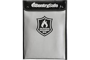 SENTRY SAFE SentrySafe Sac résistant au feu et à l'eau avec fermeture éclair pour documents, 3,8 x 27,9 x 38,1 cm, FBWLZ0