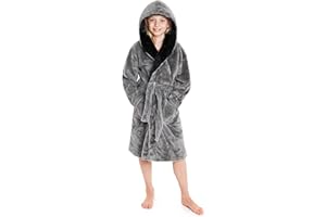 CityComfort Robe de Chambre Polaire Enfant, Peignoir Garçon Fille en Pilou, Taille Enfant et Adolescent 7-14 Ans