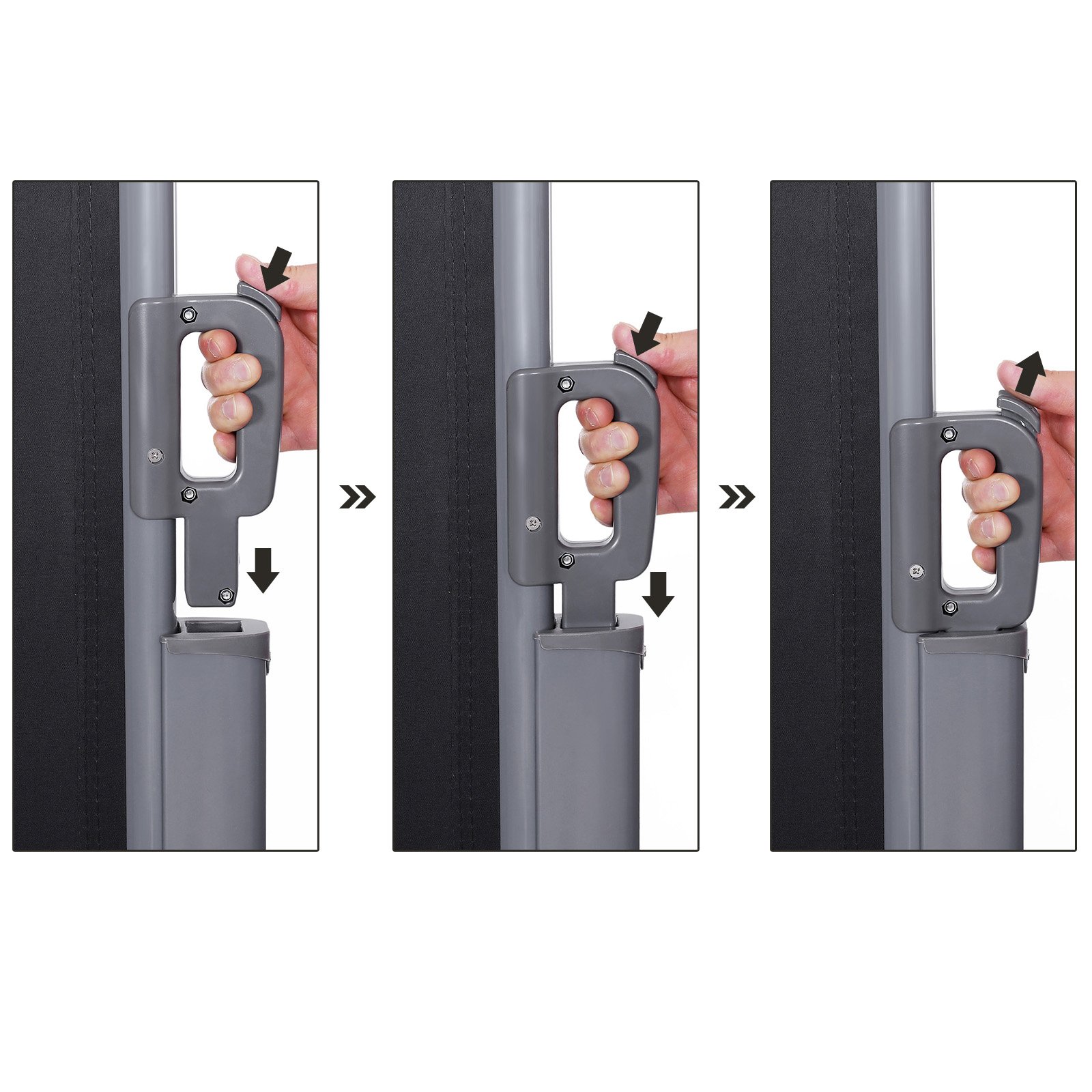 SONGMICS 160 x 600 cm, 180 x 600 cm, 200 x 600 cm, Seitenmarkise, Sichtschutz, Sonnenschutz, Trennwand, mit verstärktem Polyestergewebe 280 g/㎡, – Bild 7