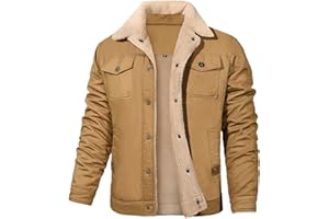 Vancavoo Męska kurtka zimowa z polaru, kurtka przejściowa, kurtka zimowa, ciepła kurtka z polarem, stójka, parka zimowa z kieszeniami