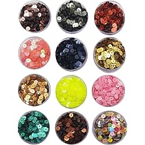 eshoppee Adult 5 Mm Sequins Sitara, 5Gm X 12 Box,For Jewellery ...