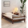 AADITYA WOODS Solid Sheesham Wood Single Bed Cot Without Storage | Single Size Bed for Bedroom | Multipurpose Use Bed- Teak 6