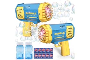 JONEG Toys for 3-8 Year Olds Kids Girls: 2 Pack Bubble Gun Bubble Machine for Boys Kids Gifts for Age 3 4 5 6 7 8 Years Old Girls Boys Birthday Toy for Toddlers Ages 3-8 Outdoor Garden Bubble Maker