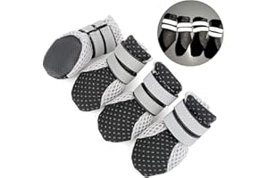 Zunea Pfotenschutz Hundestiefel Sommer rutschfest klein Hunde-Schuhe verstellbar reflektierend weich atmungsaktiv Mesh Welpen Hitzebeständig für heiße Straßen