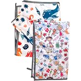Yorni SeaWorld Family İkili Ekonomik Set Sıvı Ge&ccedil;irmez Alt A&ccedil;ma &Ouml;rt&uuml;s&uuml; Bebek Bakım &Ouml;rt&uuml;s&uuml; 65x80cm B&uuml;y&uuml;k Boy%100 Polyester Ask