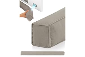 Beautissu Boudin de Porte Isolant d'Entrée 80 cm avec Aimants – Bas de Porte Anti Froid Bruit – Coussin Anti Courant d’Air pour Fenêtre – Coupe Vent Tissu Gris Clair pour Isolation Thermique – Marin