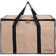 Double R Bags Jute Storage For Clothes Large Moisture Proof Multi-Purpose 70 L Toys Bag Books Magazine Blankets Organizer with Zip and Handle Clothing Comforters & Bedding Sets (Pack of 1)
