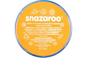 Snazaroo 1118244 makijaż dla dzieci, przyjazny dla skóry, hipoalergiczny makijaż twarzy na bazie wody, rozpuszczalny w wodzie, nie zawiera parabenów, 18ml - Ochre Yellow
