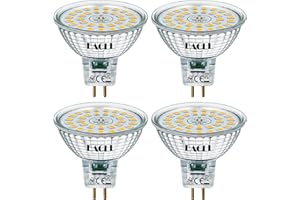 EACLL Bombillas LED GU5.3 Blanca Neutra, 6.5W Equivalente 60W MR16 Halógena, Pack de 4, Focos Sin Parpadeo AC/DC 12V, 4000K 700 Lúmenes 120 ° Spotlight, Lámpara Reflectora No Regulable
