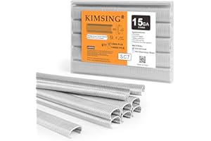 CHINA-TOP SILVER Kimsing SC7 - Grapas de corona en C de calibre 15 de 3/4", anillos en C, aros de cerca, grapas de alambre, sujetadores para pistola de anillo C,1000 unidades por paquete