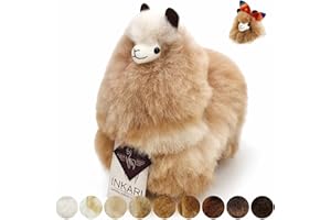 Inkari Peluche alpaga en véritable Laine d'alpaga I Natural Collection I Douce Peluche alpaga Cadeau pour Femmes & Filles I Peluche bébé I Grand Doudou