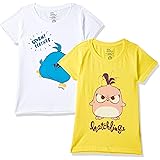 Joshua Tree Girl's Angry Birds Regular fit T-Shirt (HPK02-T23_White Yellow 5-6 Years)