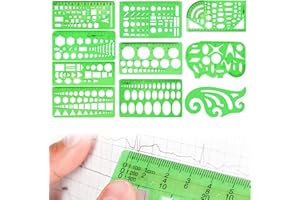 ANZOAT 10 Pezzi Che Misurano i Modelli Di Plastica Cerchi Il Cerchio Modelli Di Disegno Geometrico Costruisci i Registri Della Cassaforma Di Design Dei Gioielli Set Verde Chiaro Per Ufficio e Scuola