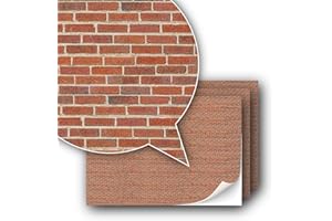 TEXTURKONTOR 3 Blatt Selbstklebende Dekorfolie Wandverkleidung für Modellbau im Maßstab 1:87 Spur H0 (UK: 3,5mm Scale) (Roter Klinker)
