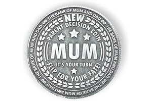 THE LASER FACTORY Moneta decisionale per genitori, regalo divertente per i genitori del neonato,moneta a libro in metallo massiccio lucido oro,First Time Parents to be Baby Shower regalo