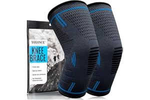 VIEXPAND Lot de 2 Genouillère de Sport qui Soutient,Genouillères Sport Hommes & Femmes Attelle Genou,Genouillère Élastique Respirant,Genouillère de Compression,Stabilise les articulations et les muscles(L)